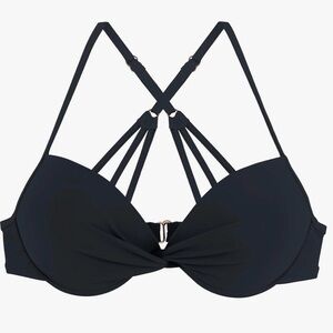 RELLECIGA WOMEN’S BLACK PUSH UP BIKINI TOP/ TWIST FRONT